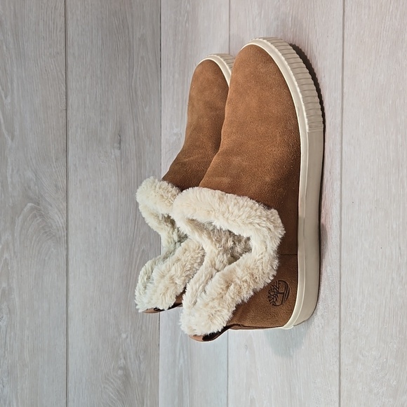 Timberland Women Skyla Bay A2CDJ Ankle Leather Faux fur 8.5 boots shoes - Picture 3 of 11